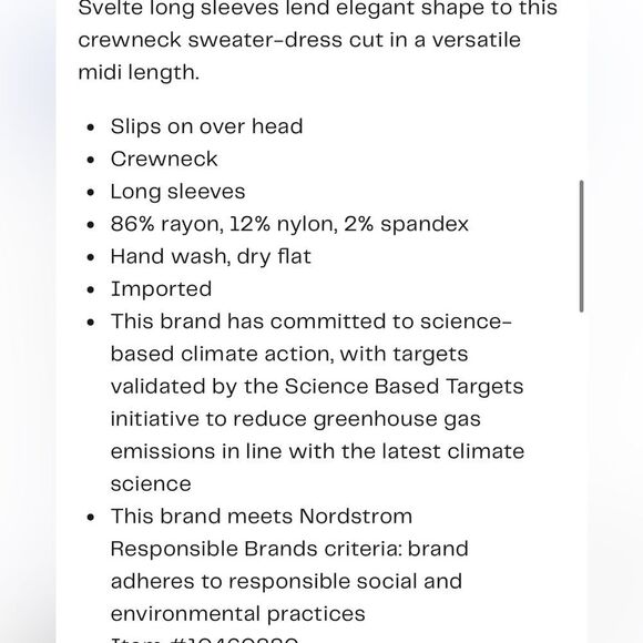 NWT Nordstrom Long Sleeve Midi Sweater Dress - Picture 4 of 6